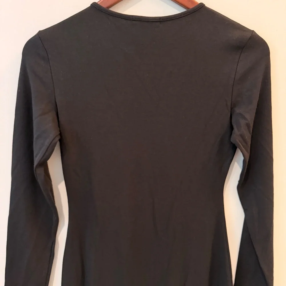Quince Jersey Long Sleeve Maxi Dress Date Resort Vacation Trip True Black XS NWT